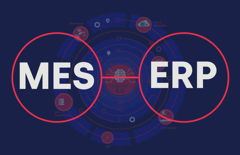 Gráfico ilustrativo de la interacción entre el sistema MES y ERP en la Industria 4.0.