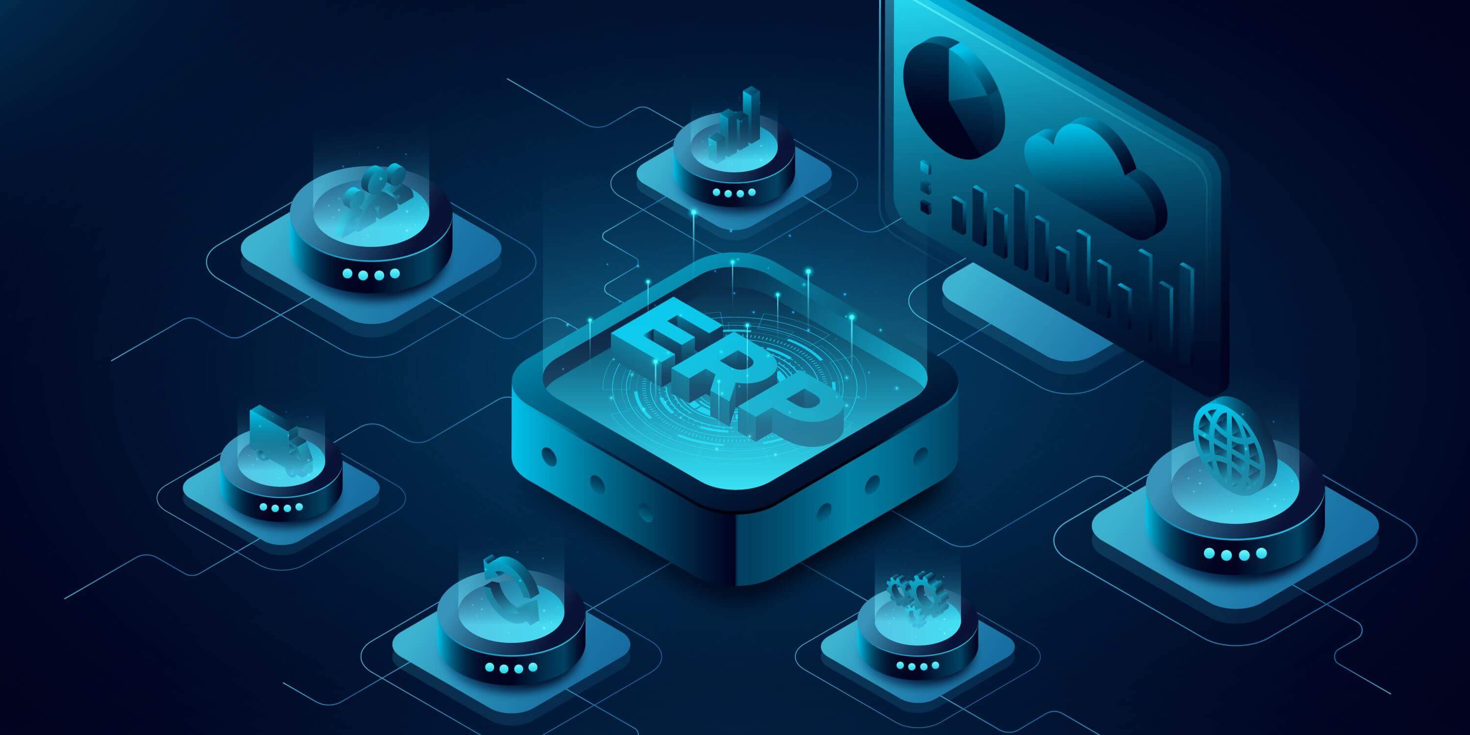 Representación digital del software ERP para la automatización empresarial