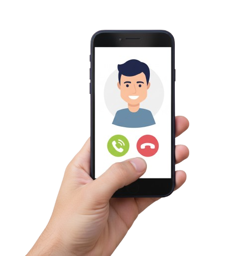 Llamada entrante en smartphone para contactar con Overtel y solicitar atención al cliente